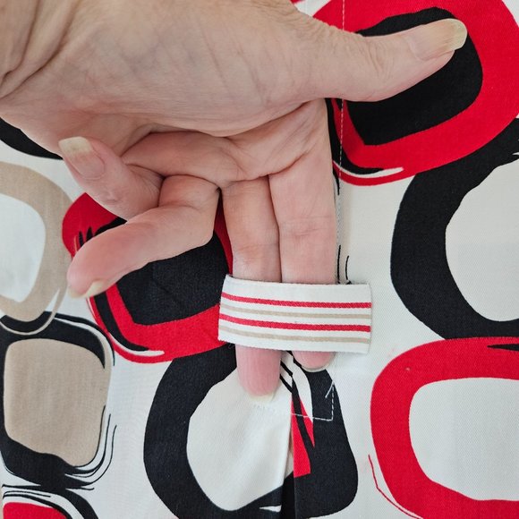 600 West Cropped Jacket 3/4 sleeves bold geometric pattern Size Small - Picture 7 of 9